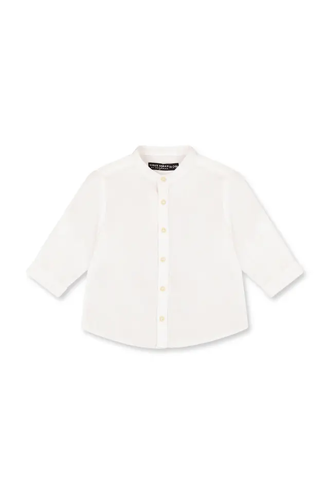 חולצה מכופתרת לבנה אריג (#23552501) - 1