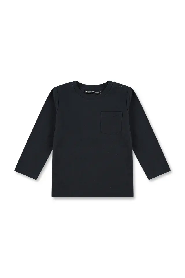 חולצת פיקה שחורה עם כיס (#1251024770) - 1