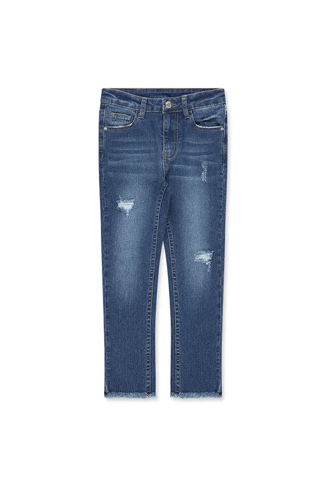 ג'ינס כחול משופשף (#13665646) - 1