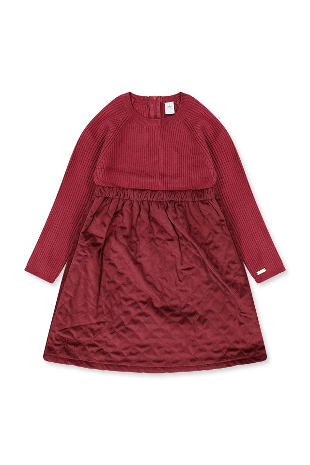 שמלת סריג בצבע אדום עם משבצות (#422875702) - 1