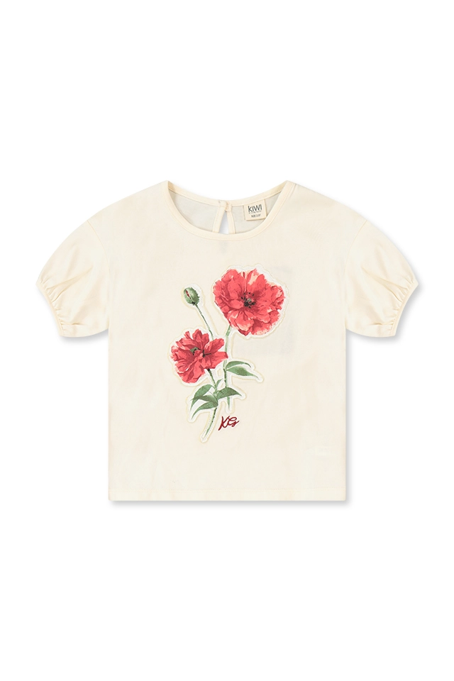 חולצת פרח שמנת (#241010802) - 1