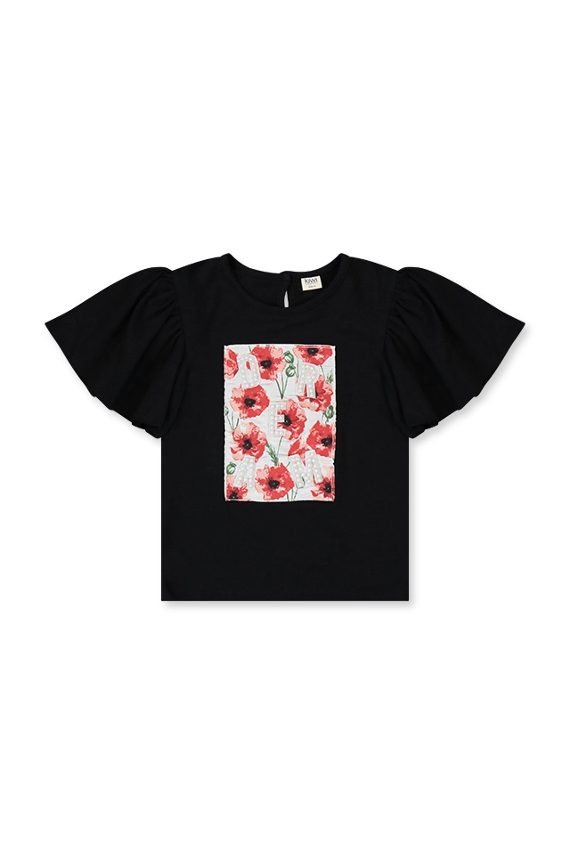 חולצה שחורה פרחים (#241210333) - 1