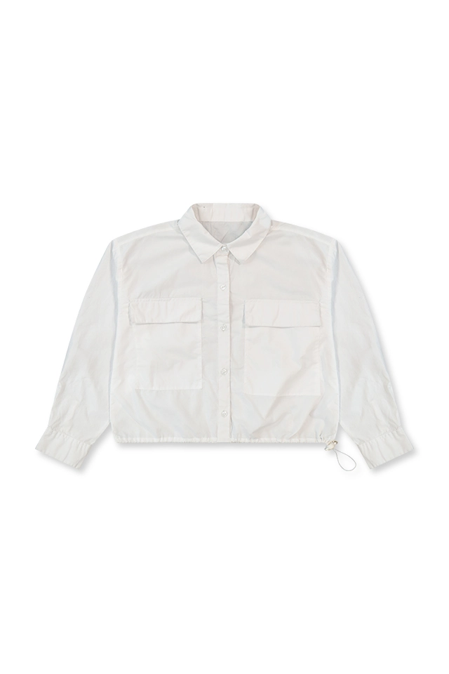 חולצת אריג לבנה כיסים (#142650101) - 1