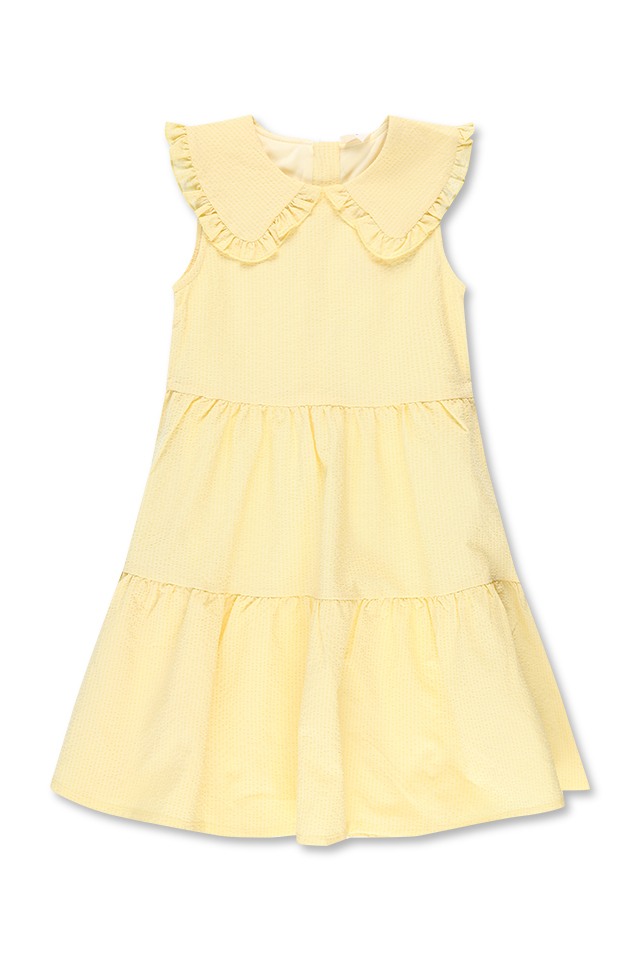 שמלת אריג צהובה מלמלה (#23242314) - 1