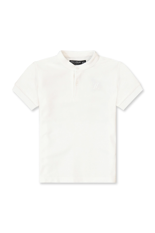 חולצת פולו לבנה צווארון סיני (#242519202) - 1