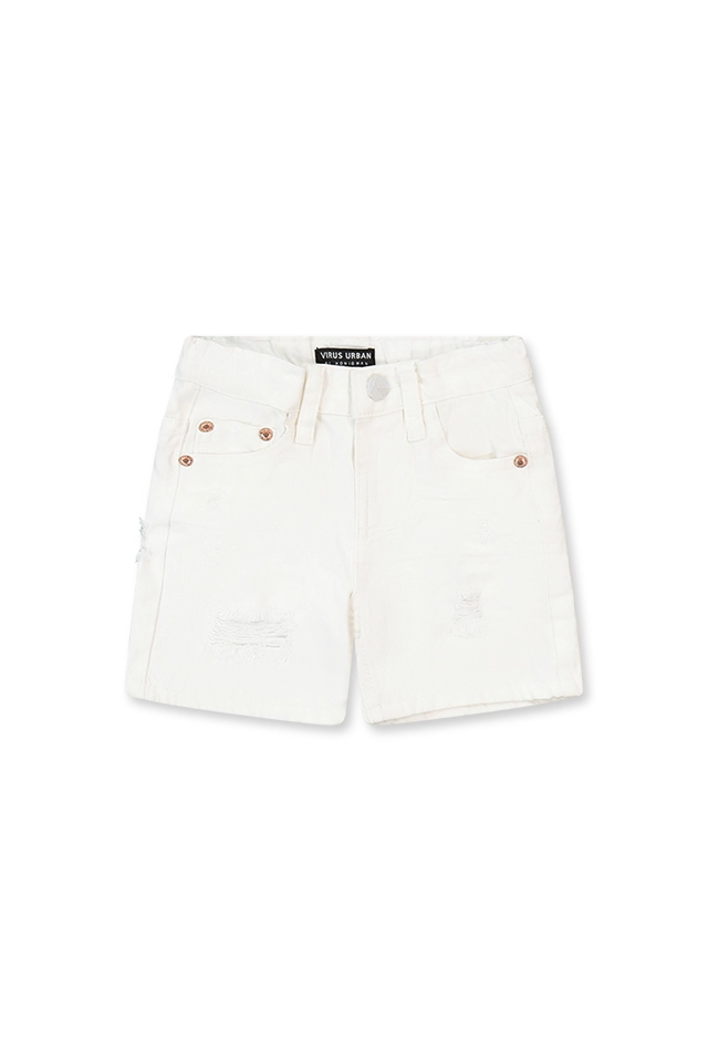 שורט ג'ינס לבן עם קרעים (#242568301) - 1