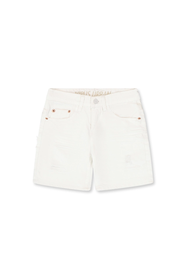 שורט ג'ינס לבן עם קרעים (#242768301) - 1