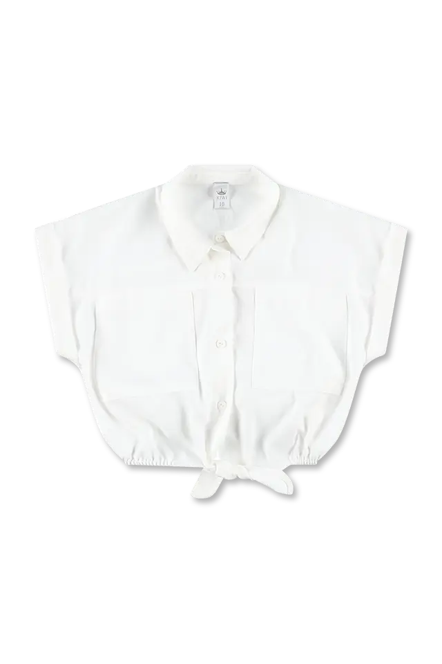 חולצה לבנה עם קשירה (#232539107) - 1