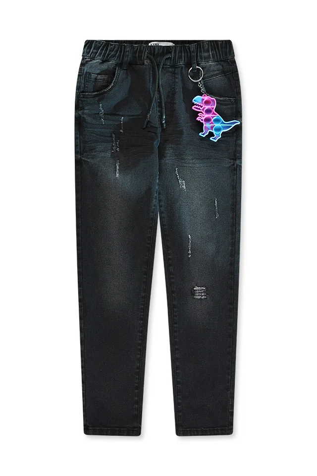 ג'ינס שחור עם מחזיק דינוזאור (#133659777) - 1