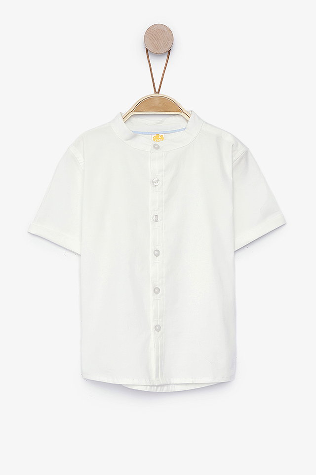חולצה לבנה מכופתרת (#221511107) - 1