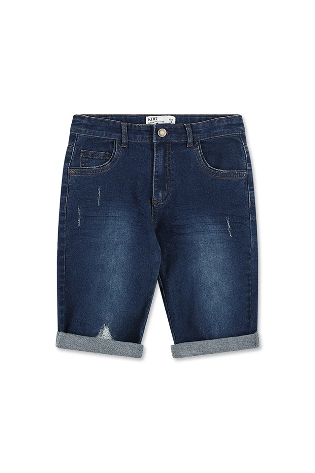 מכנסי שורט ג'ינס עם שפשוף (#23365448) - 1
