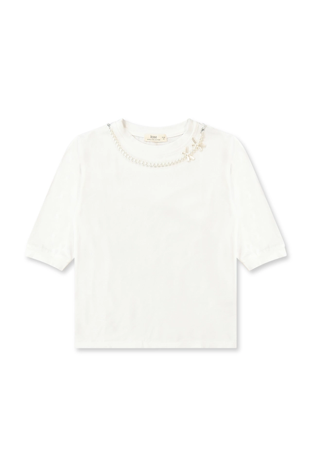 חולצת 3/4 עם פנינים (#1612110107) - 1