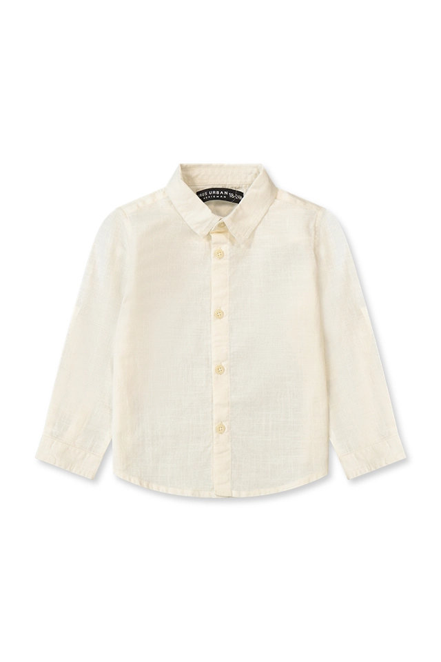 חולצה מכופתרת חלקה (#162550002) - 1