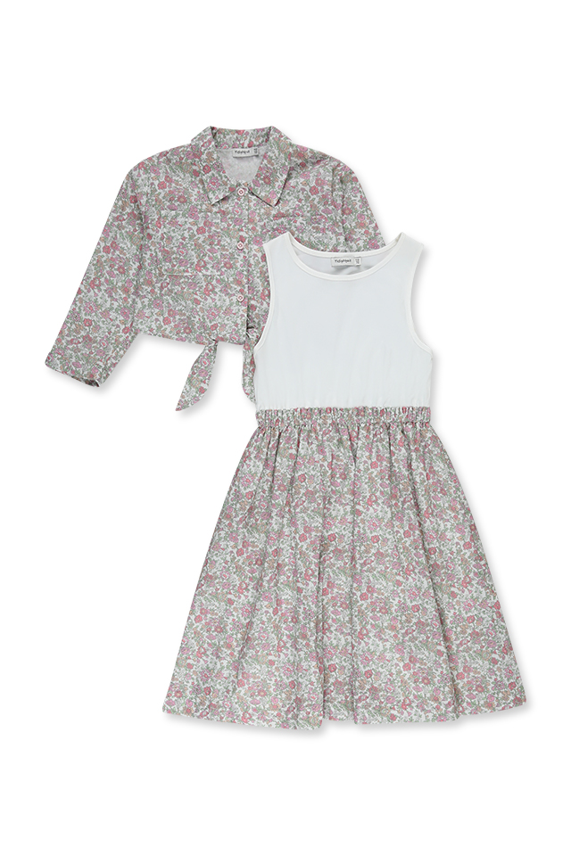 שמלה פרחונית עם קשירה (#1632483700) - 1