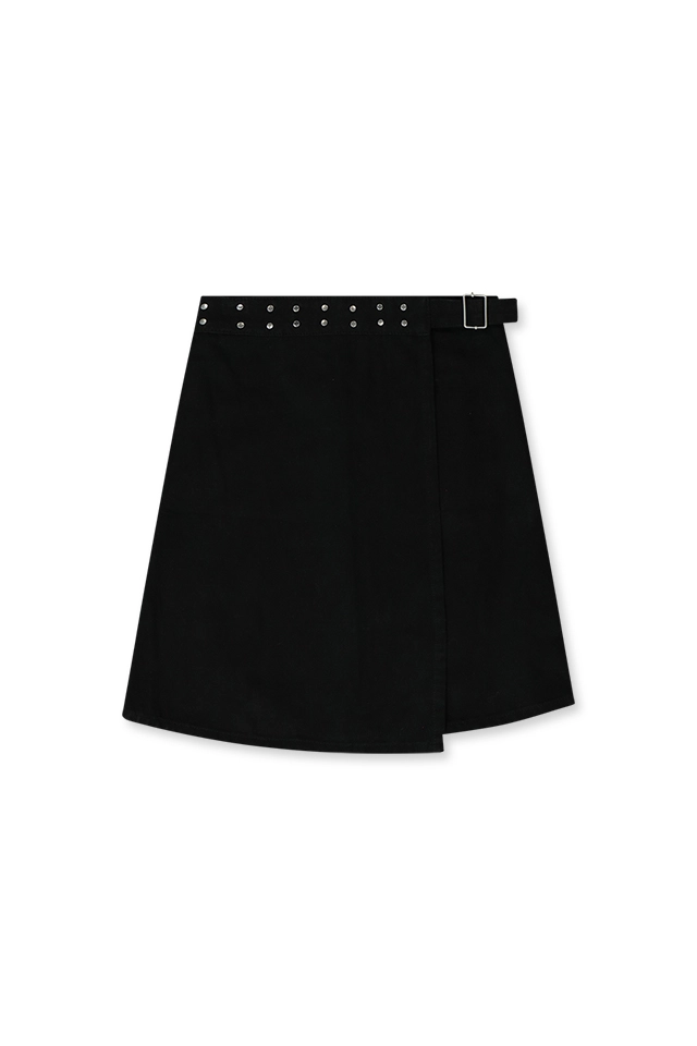 חצאית אריג עם ניטים (#261247133) - 1