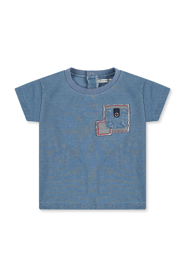 חולצה בד סרוג דמוי ג'ינס (#263119647) - 1