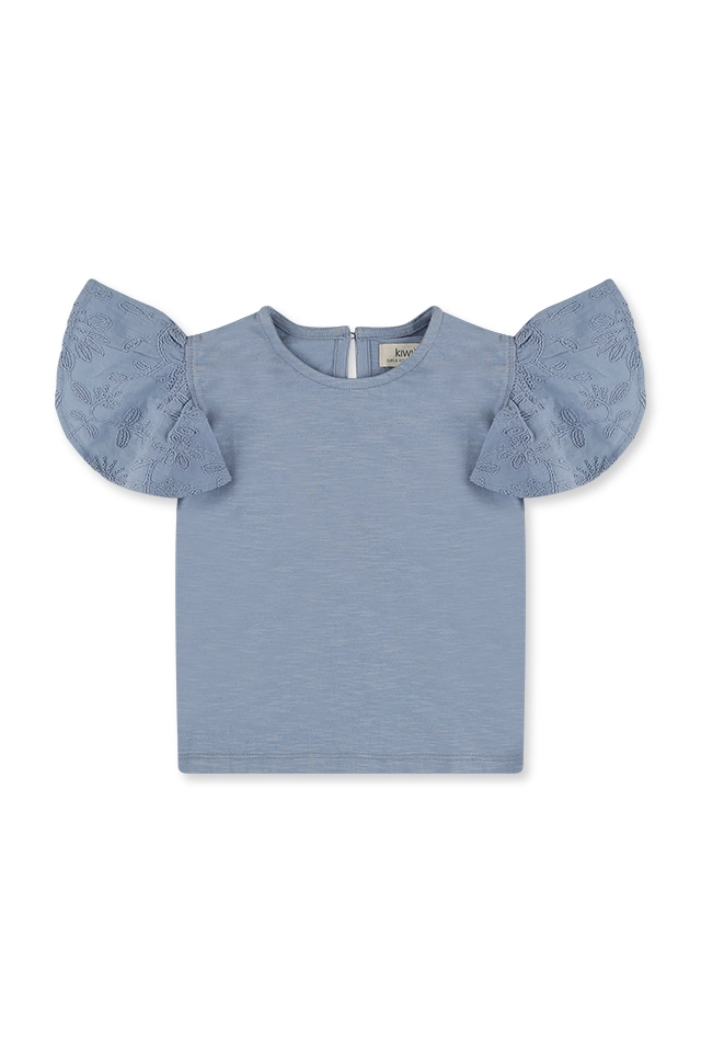 חולצה כחולה בד סרוג (#26101091048) - 1