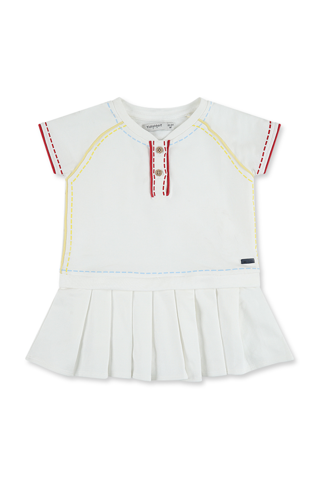 שמלה עם תפרים צבעוניים (#2630486107) - 1